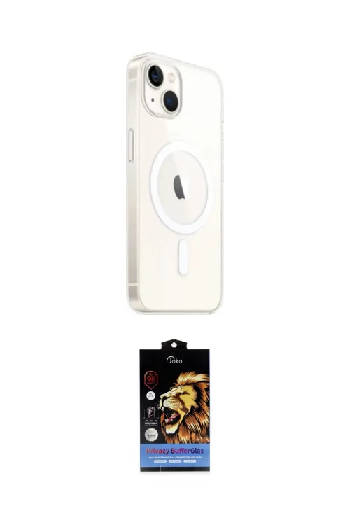 ieg™ iPhone 14 Kılıf Ahenk Yansıma Prime - Siyah Buffer Hayalet Cam Ekran Koruyucu