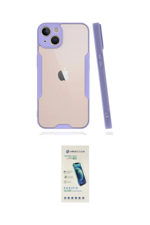 ieg™ iPhone 14 Kılıf Atlas Asil Serisi - Şeffaf Pasifik Cam Ekran Koruyucu