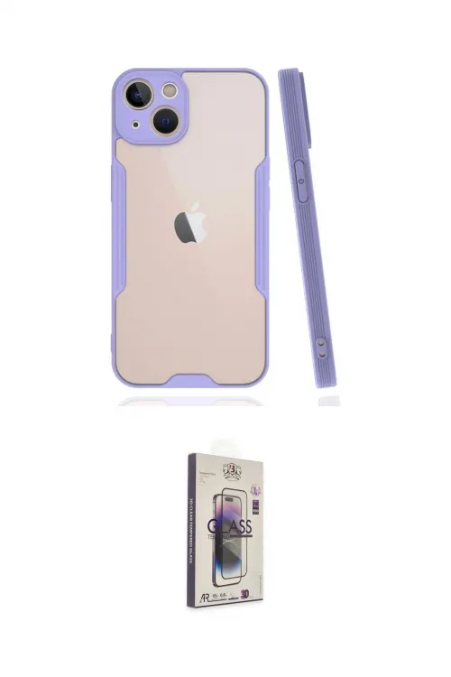 ieg™ iPhone 14 Kılıf Atlas Asil Serisi - Siyah Bilvis 3D Cam Ekran Koruyucu