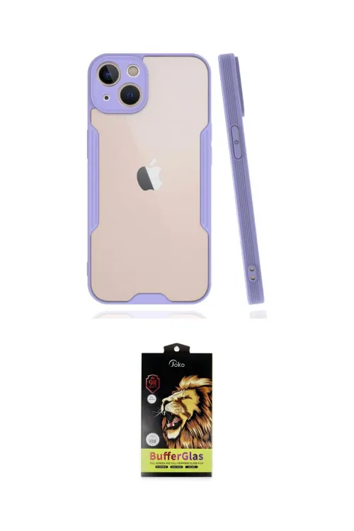 ieg™ iPhone 14 Kılıf Atlas Asil Serisi - Siyah Buffer Cam Ekran Koruyucu