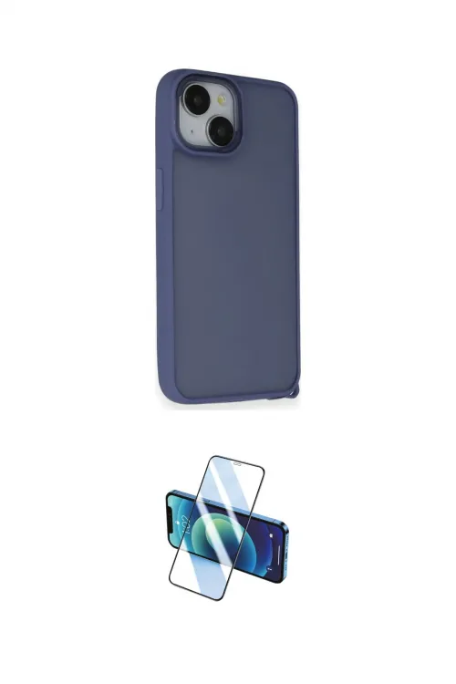 ieg™ iPhone 14 Kılıf Atlas Form - Siyah 3D Antistatik Cam Ekran Koruyucu