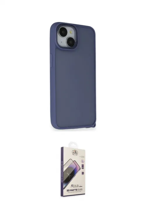 ieg™ iPhone 14 Kılıf Atlas Form - Siyah Bilvis 3D Mat Cam Ekran Koruyucu
