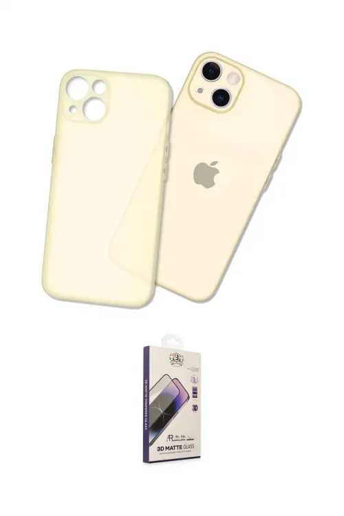 ieg™ iPhone 14 Kılıf Atlas Minimal Prime - Siyah Bilvis 3D Mat Cam Ekran Koruyucu