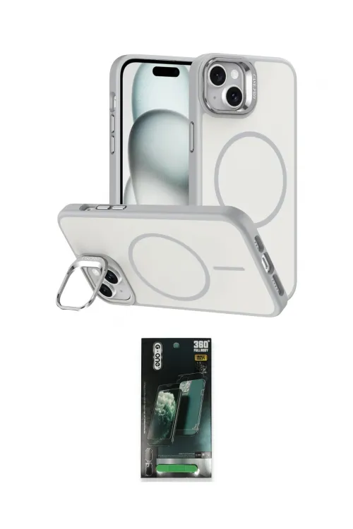 ieg™ iPhone 14 Kılıf Çekirdek Klasik - Şeffaf 360 Full Body Arka Koruyucu