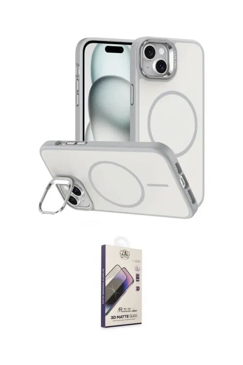 ieg™ iPhone 14 Kılıf Çekirdek Klasik - Siyah Bilvis 3D Mat Cam Ekran Koruyucu