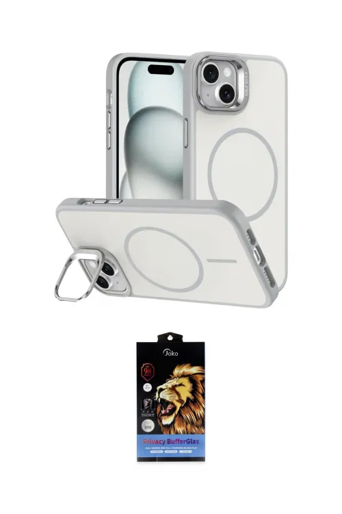 ieg™ iPhone 14 Kılıf Çekirdek Klasik - Siyah Buffer Hayalet Cam Ekran Koruyucu