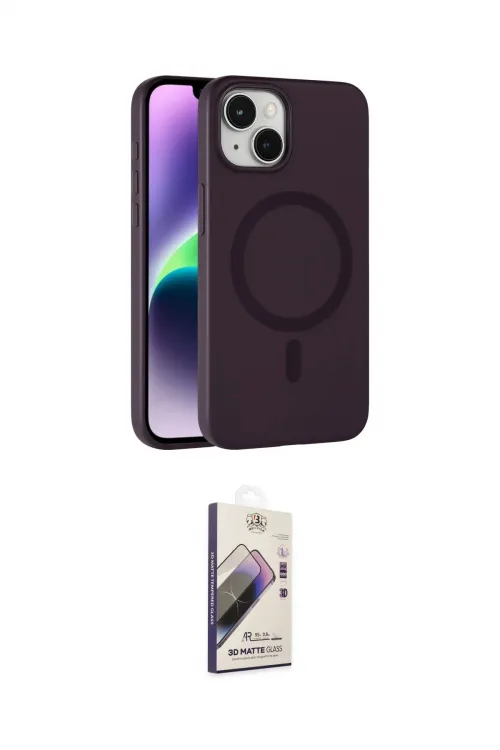 ieg™ iPhone 14 Kılıf Çekirdek Modern Prime - Siyah Bilvis 3D Mat Cam Ekran Koruyucu