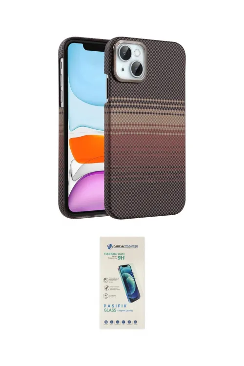ieg™ iPhone 14 Kılıf Doruk Serisi - Şeffaf Pasifik Cam Ekran Koruyucu