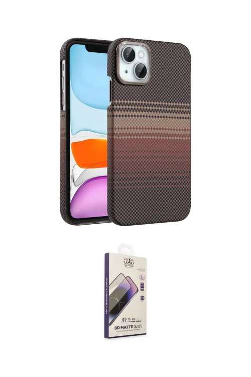 ieg™ iPhone 14 Kılıf Doruk Serisi - Siyah Bilvis 3D Mat Cam Ekran Koruyucu