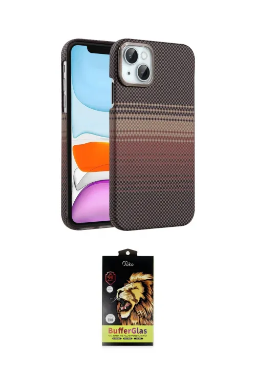 ieg™ iPhone 14 Kılıf Doruk Serisi - Siyah Buffer Cam Ekran Koruyucu