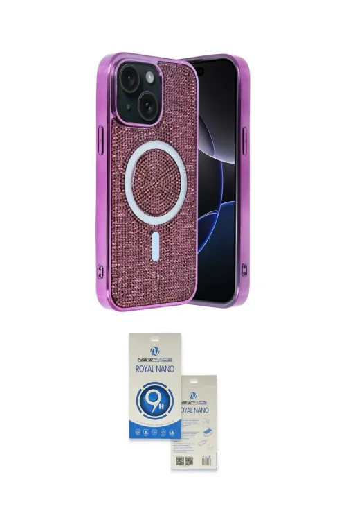 ieg™ iPhone 14 Kılıf Eksen Çizgi - Şeffaf Royal Nano Ekran Koruyucu