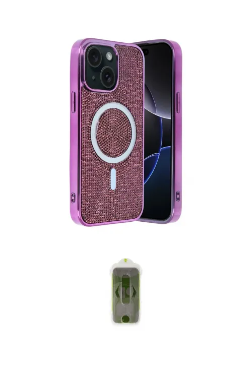 ieg™ iPhone 14 Kılıf Eksen Çizgi - Siyah Joko Magic 5D Hayalet Cam
