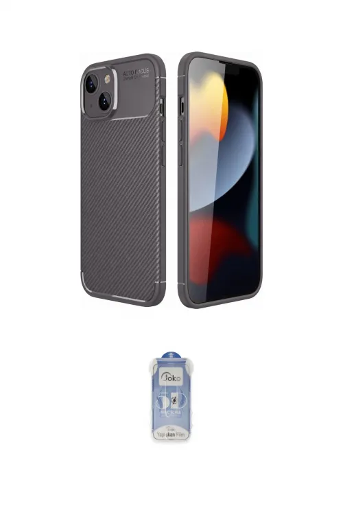 ieg™ iPhone 14 Kılıf Eksen Form Prime - Siyah Joko Magic 5D Cam