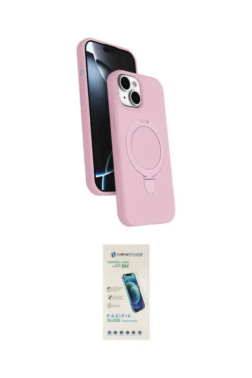 ieg™ iPhone 14 Kılıf İz Işık Koleksiyonu - Şeffaf Pasifik Cam Ekran Koruyucu