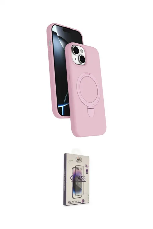 ieg™ iPhone 14 Kılıf İz Işık Koleksiyonu - Siyah Bilvis 3D Cam Ekran Koruyucu