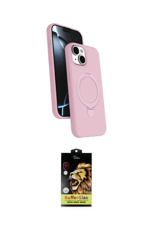 ieg™ iPhone 14 Kılıf İz Işık Koleksiyonu - Siyah Buffer Cam Ekran Koruyucu
