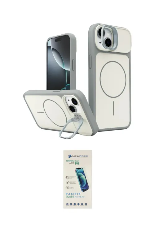 ieg™ iPhone 14 Kılıf İz Modern Prime - Şeffaf Pasifik Cam Ekran Koruyucu