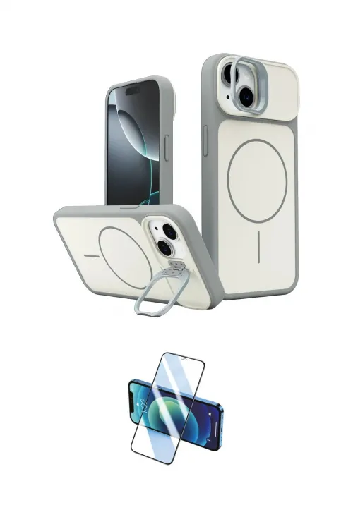 ieg™ iPhone 14 Kılıf İz Modern Prime - Siyah 3D Antistatik Cam Ekran Koruyucu