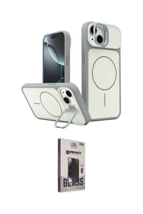 ieg™ iPhone 14 Kılıf İz Modern Prime - Siyah Bilvis Hayalet Cam Ekran Koruyucu