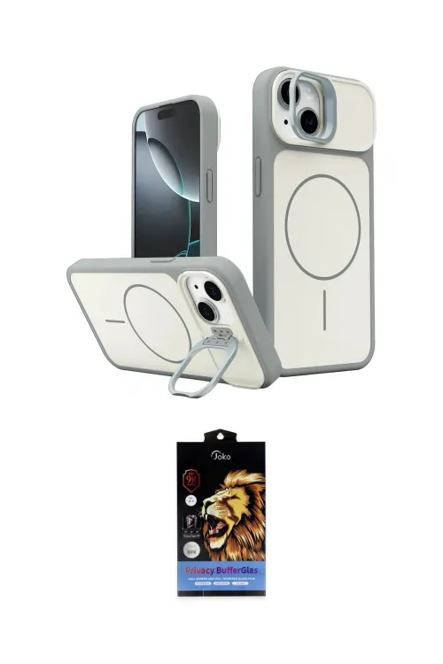 ieg™ iPhone 14 Kılıf İz Modern Prime - Siyah Buffer Hayalet Cam Ekran Koruyucu