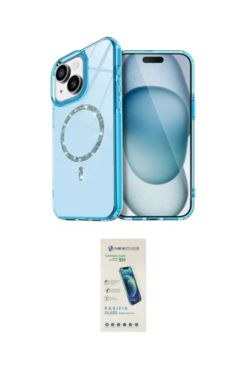 ieg™ iPhone 14 Kılıf Kıvılcım Form Prime - Şeffaf Pasifik Cam Ekran Koruyucu