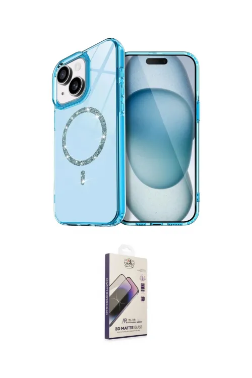 ieg™ iPhone 14 Kılıf Kıvılcım Form Prime - Siyah Bilvis 3D Mat Cam Ekran Koruyucu