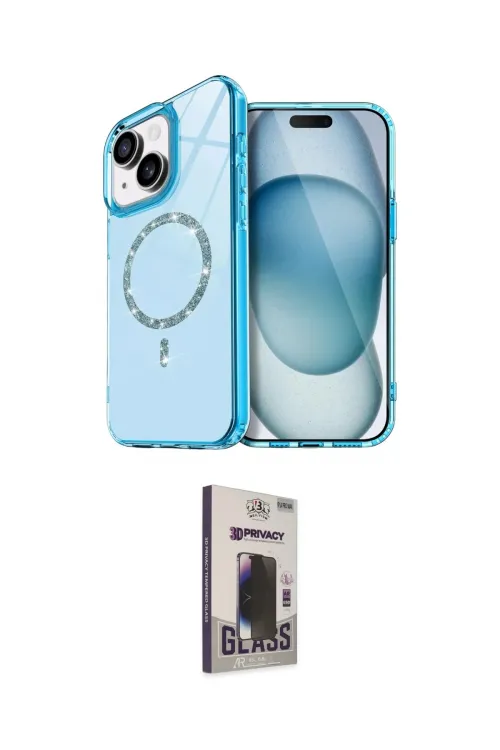 ieg™ iPhone 14 Kılıf Kıvılcım Form Prime - Siyah Bilvis Hayalet Cam Ekran Koruyucu