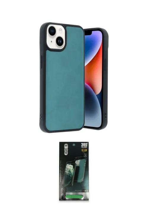 ieg™ iPhone 14 Kılıf Kıvılcım Işık Serisi - Şeffaf 360 Full Body Arka Koruyucu
