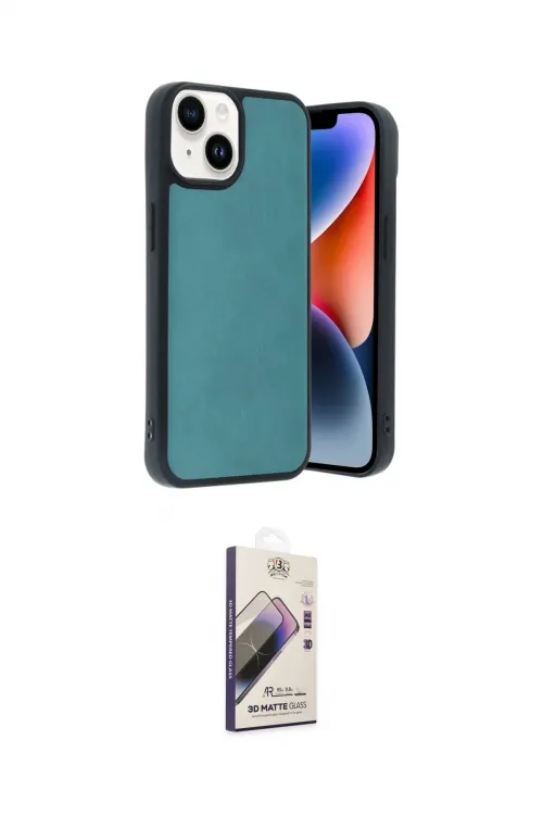 ieg™ iPhone 14 Kılıf Kıvılcım Işık Serisi - Siyah Bilvis 3D Mat Cam Ekran Koruyucu