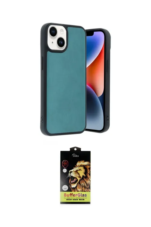 ieg™ iPhone 14 Kılıf Kıvılcım Işık Serisi - Siyah Buffer Cam Ekran Koruyucu