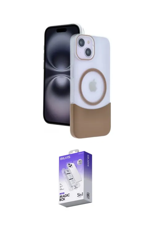 ieg™ iPhone 14 Kılıf Kozmos Form Özel Seri - Siyah Bilvis 5in1 3D Magic Cam Ekran Koruyucu