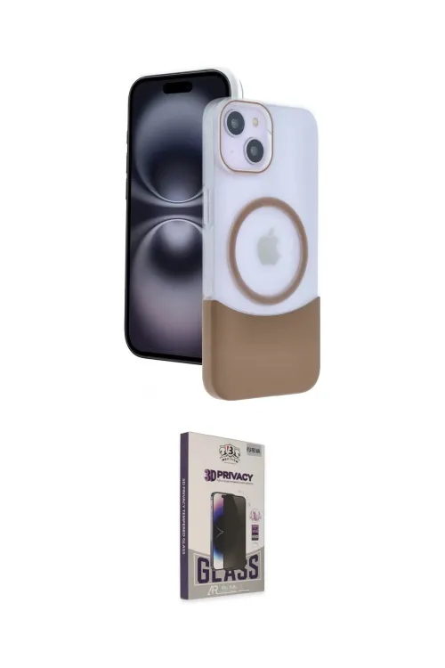 ieg™ iPhone 14 Kılıf Kozmos Form Özel Seri - Siyah Bilvis Hayalet Cam Ekran Koruyucu