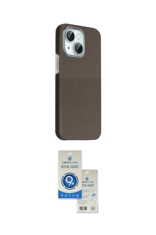ieg™ iPhone 14 Kılıf Kozmos Klasik Prime - Şeffaf Royal Nano Ekran Koruyucu