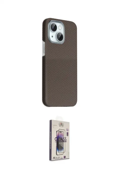 ieg™ iPhone 14 Kılıf Kozmos Klasik Prime - Siyah Bilvis 3D Cam Ekran Koruyucu