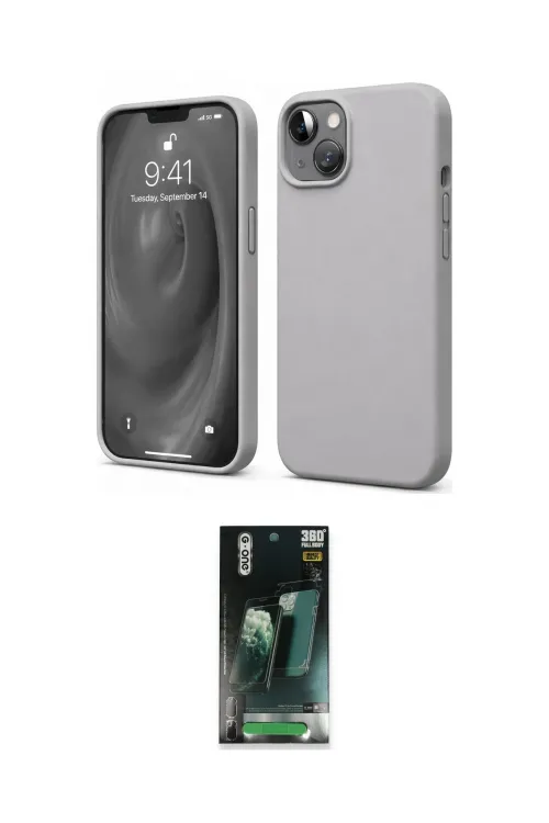 ieg™ iPhone 14 Kılıf Kozmos Yansıma Özel Seri - Şeffaf 360 Full Body Arka Koruyucu