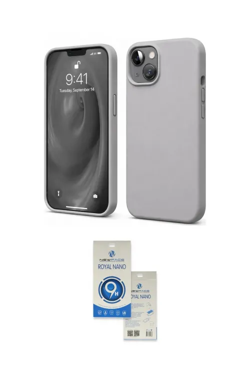 ieg™ iPhone 14 Kılıf Kozmos Yansıma Özel Seri - Şeffaf Royal Nano Ekran Koruyucu