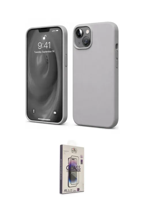ieg™ iPhone 14 Kılıf Kozmos Yansıma Özel Seri - Siyah Bilvis 3D Cam Ekran Koruyucu