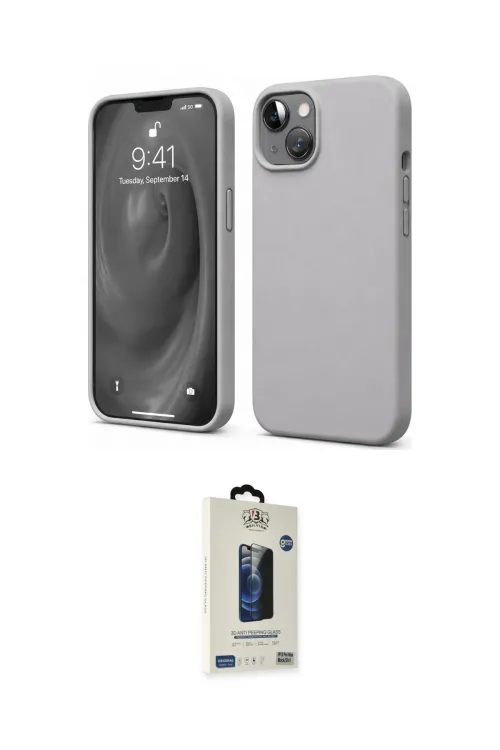 ieg™ iPhone 14 Kılıf Kozmos Yansıma Özel Seri - Siyah Bilvis Hayalet Cam Ekran Koruyucu