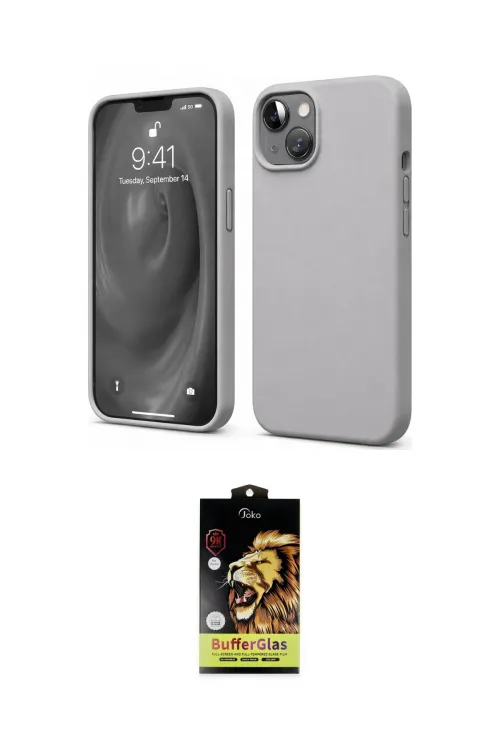 ieg™ iPhone 14 Kılıf Kozmos Yansıma Özel Seri - Siyah Buffer Cam Ekran Koruyucu