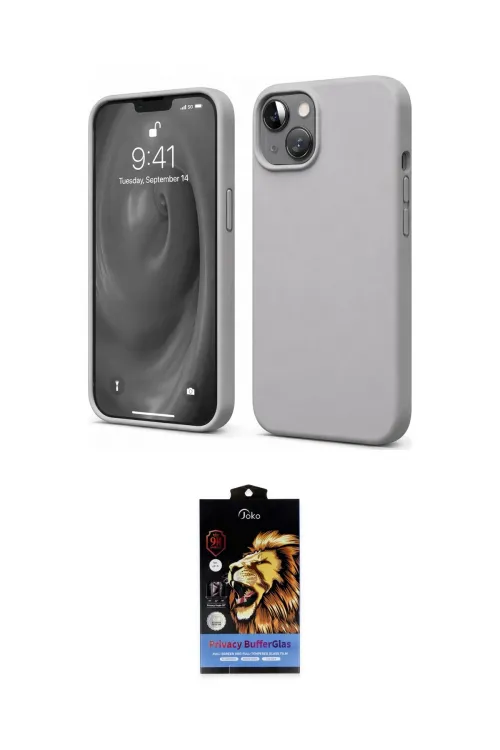 ieg™ iPhone 14 Kılıf Kozmos Yansıma Özel Seri - Siyah Buffer Hayalet Cam Ekran Koruyucu