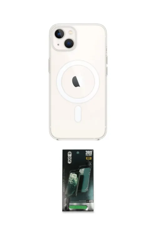 ieg™ iPhone 14 Kılıf Kutup Klasik Serisi - Şeffaf 360 Full Body Arka Koruyucu