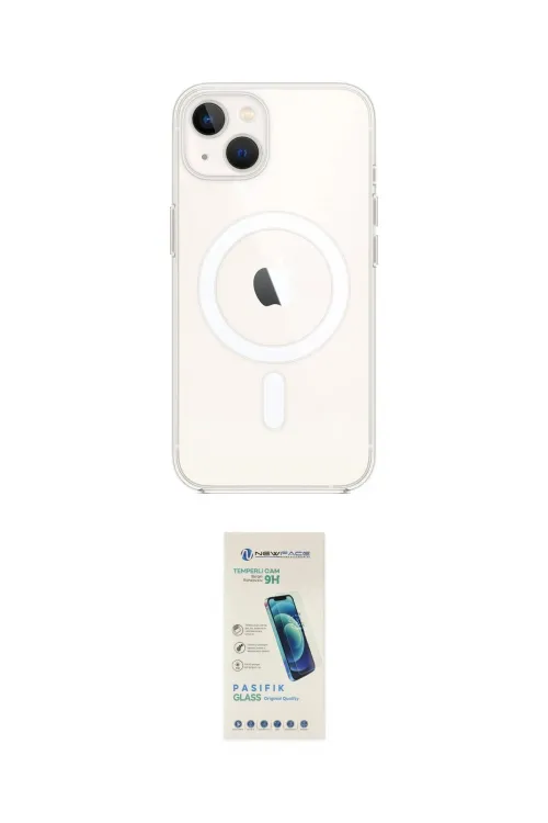ieg™ iPhone 14 Kılıf Kutup Klasik Serisi - Şeffaf Pasifik Cam Ekran Koruyucu