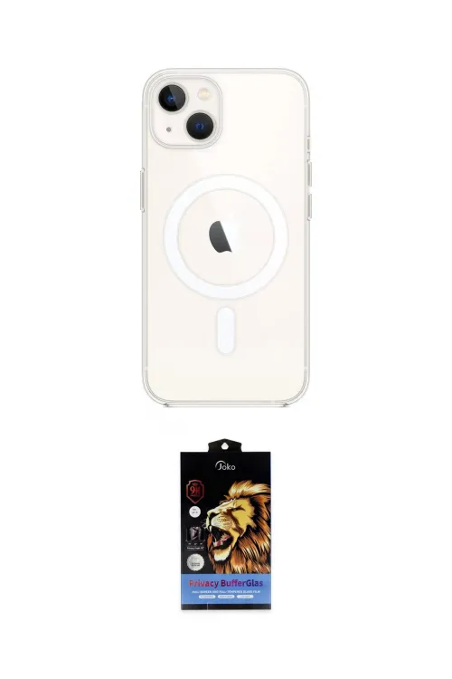 ieg™ iPhone 14 Kılıf Kutup Klasik Serisi - Siyah Buffer Hayalet Cam Ekran Koruyucu