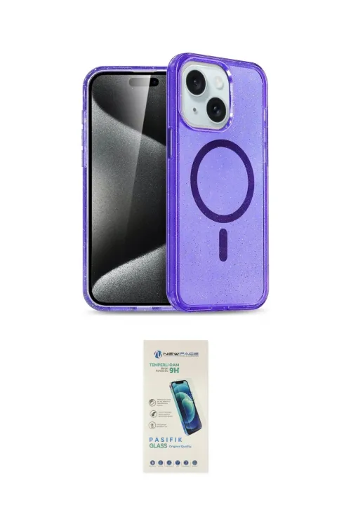 ieg™ iPhone 14 Kılıf Nova Asil Prime - Şeffaf Pasifik Cam Ekran Koruyucu