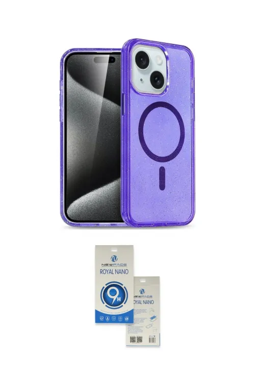ieg™ iPhone 14 Kılıf Nova Asil Prime - Şeffaf Royal Nano Ekran Koruyucu