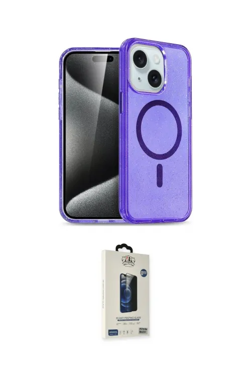 ieg™ iPhone 14 Kılıf Nova Asil Prime - Siyah Bilvis Hayalet Cam Ekran Koruyucu