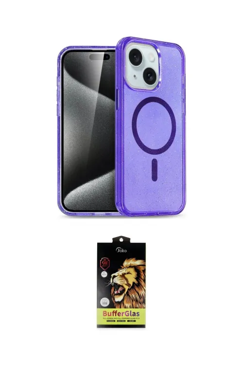 ieg™ iPhone 14 Kılıf Nova Asil Prime - Siyah Buffer Cam Ekran Koruyucu
