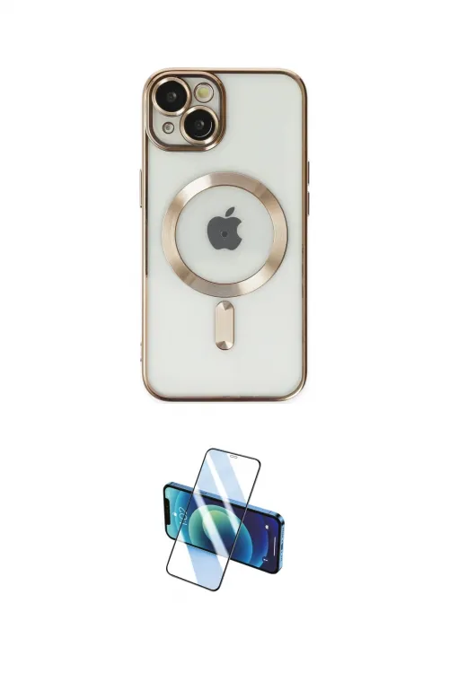 ieg™ iPhone 14 Kılıf Nova Işık Özel Seri - Siyah 3D Antistatik Cam Ekran Koruyucu