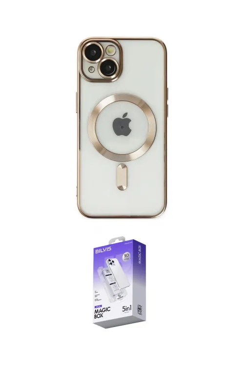 ieg™ iPhone 14 Kılıf Nova Işık Özel Seri - Siyah Bilvis 5in1 3D Magic Cam Ekran Koruyucu