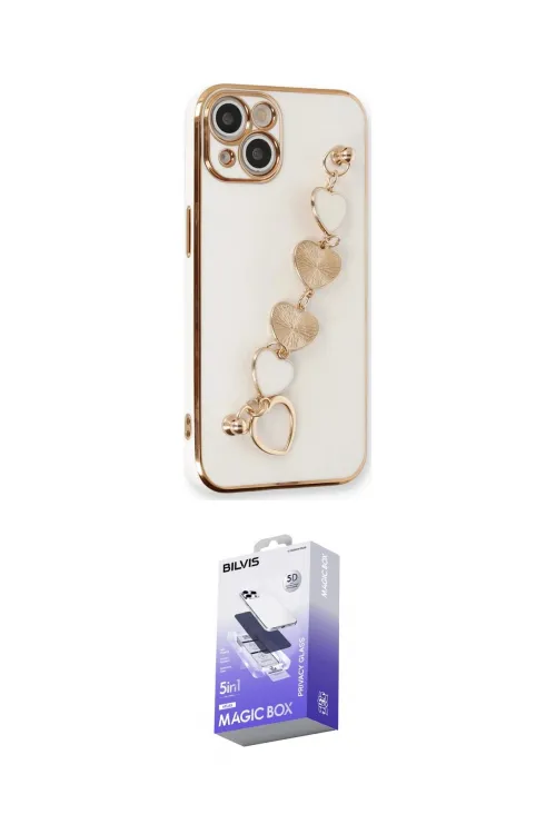 ieg™ iPhone 14 Kılıf Nova Işık Prime - Siyah Bilvis 5in1 5D Magic Hayalet Cam Ekran Koruyucu